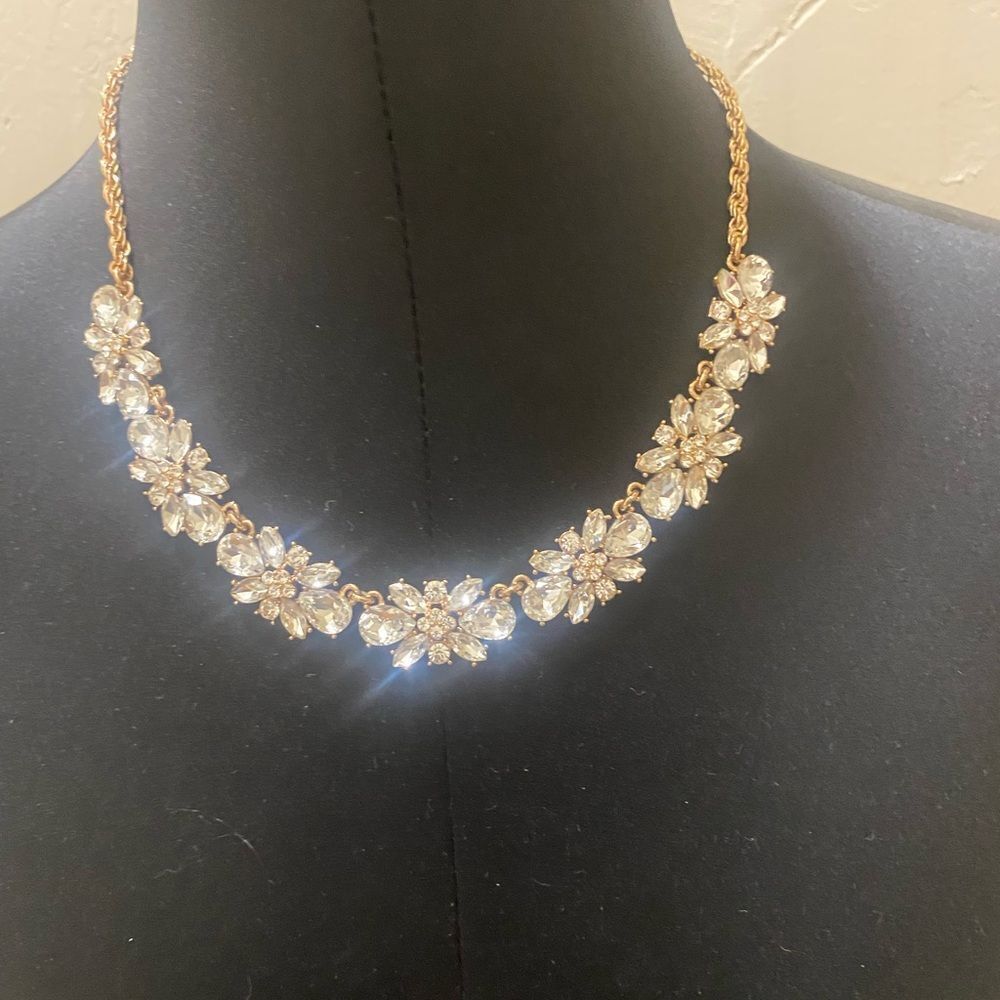 Charter Club Gold and crystal Floral Necklace